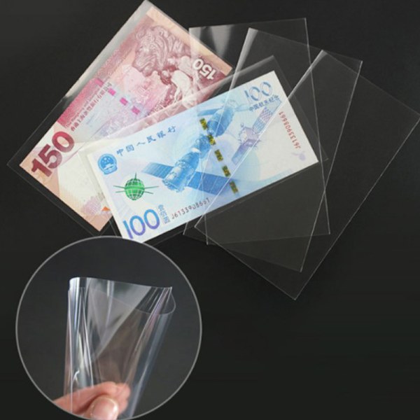 100 st Samlarblad för sedlar med plastfickor