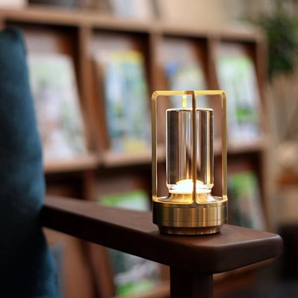 Trådløs Bordlampe Dæmpbar Vandafvisende Metal USB Opladningsbar Bordlampe (Sort) black