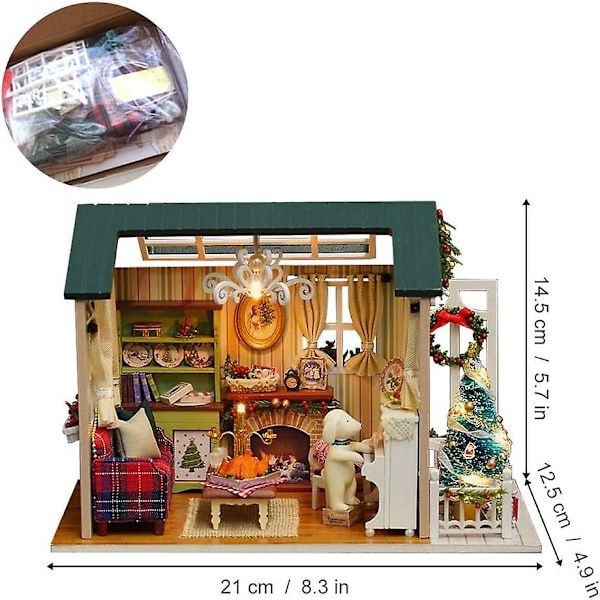 Miniatyrdockhuskit med musiikki, DIY Miniatyrhuoneen mallikit rakentamiseen, Käsintehty käsityö aikuisten, Huoneen sisustus, Tee oma syntymäpäivä, minä