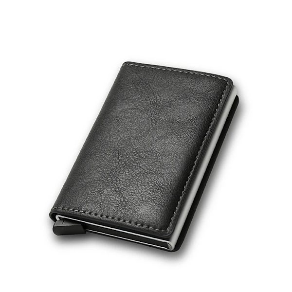 Kolfiber Kreditkortshållare Plånböcker Herr Rfid Svart Magic Trifold Läder Smal Miniplånbok Liten Pengaväska Herrväskor Grey