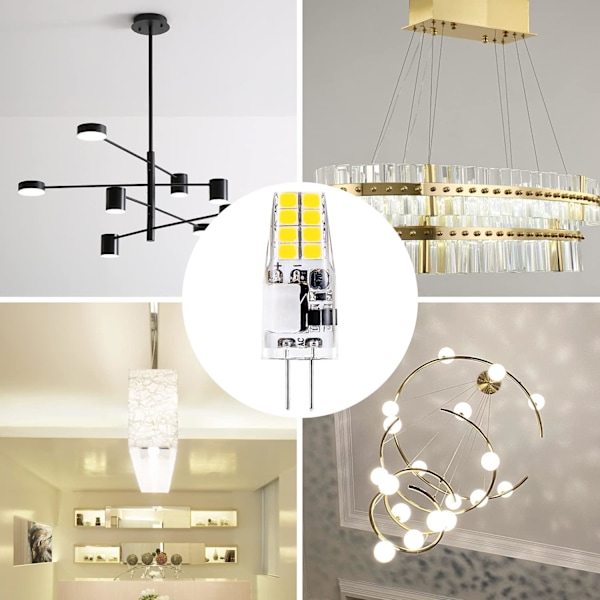 G4 LED-pære 3W, 6000K Kold Hvid, Svarer til 35W G4 10 Pak