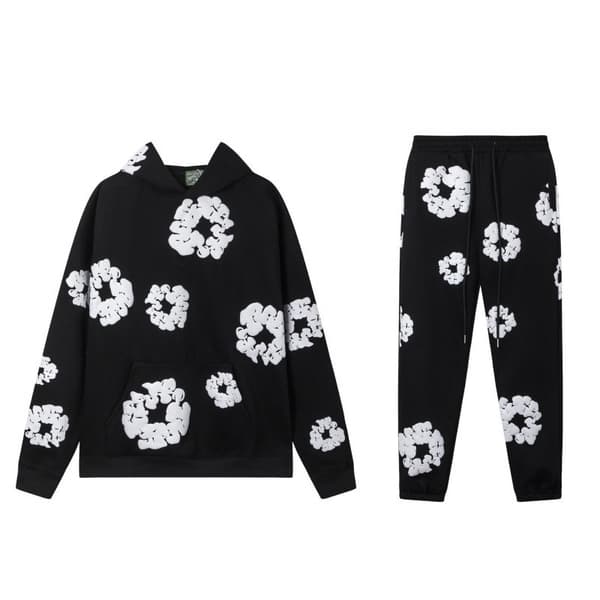 Hættetrøje Sæt Denim Tears Hættetrøje og Bukser Sæt - Sort - Størrelse M Sort Sort-FA- Black M