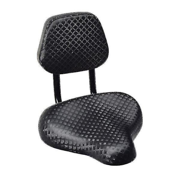 Cykelsadel med bred komfort, konstläder, ryggstöd, cykelstol