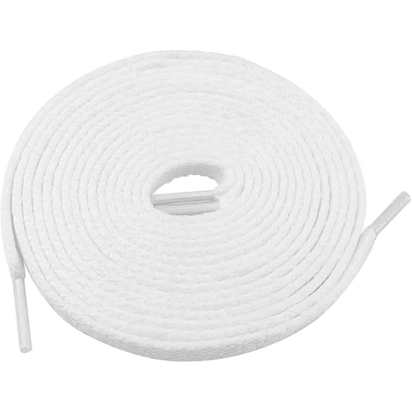 5 par flade skolisser, 140 x 0,8 cm Hvide skolisser Dura