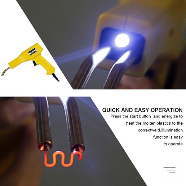 Varmepistol Plast svejser Gul kofanger Loddekol Klammer Kofanger Reparation Auto Tool Kit Varmehæfter Plast svejser