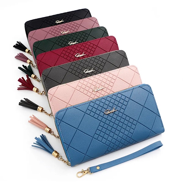 Vetoketjullinen Raha Kolikkopussi Naisten Korttikotelo Pitkä PU Nahka Clutch Lompakko Suuri Kapasiteetti Naisten Ranneke Puhelin Käsilaukut Raha Tasku Red
