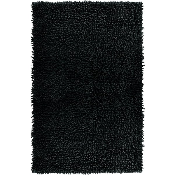 Badmatta Chenille svart, enfärgad duschmatta, mjuk matta (50 x 80 cm) svart