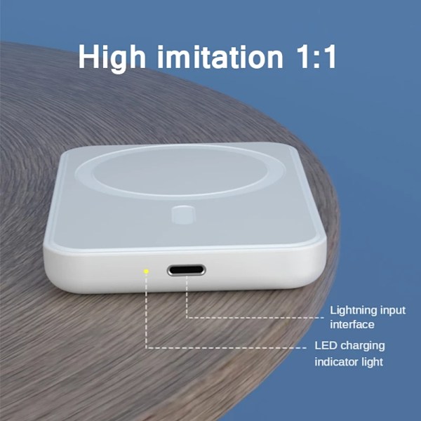 Magnetisk Powerbank for iPhone 12/13/14/15, rask lading (PD) hvit