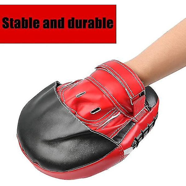 Boksepude Håndmål 1 par Ufc Mma Træning Punching Pads Pu Læder Strike Pads Target Mitt Handske 25,5 X 19 X 4,5 Cm (rød og sort)