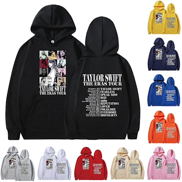 Unisex Hoodie Taylor The Eras Tour - Pojk- og Pigetrøje, Midnight Album Swift Print, Dame- og Herretøj, Hættetrøje - Perfekt Pink Pink L