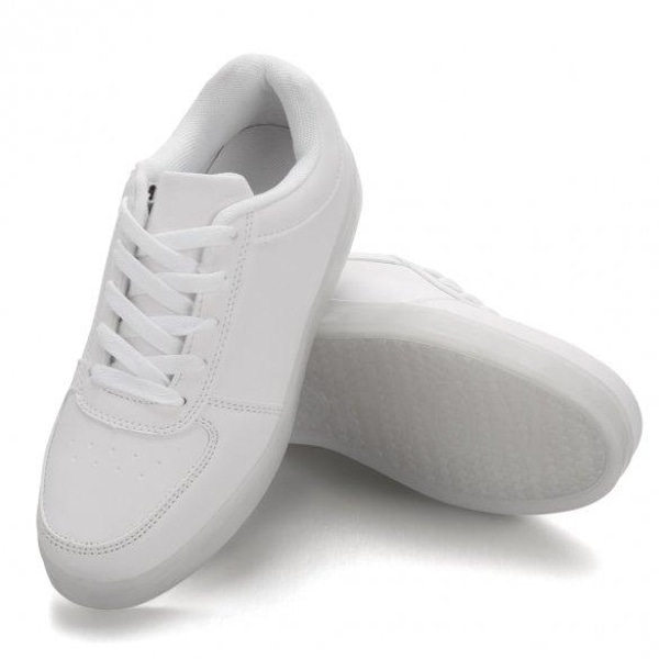 LED-sko sneakers Børn/Voksne, VITA - størrelse 27-45 Hvid White Storlek 42 Vita