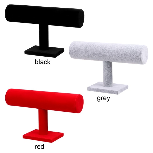Sammet T-bar Stativ Förvaringsställ GRÅ grey