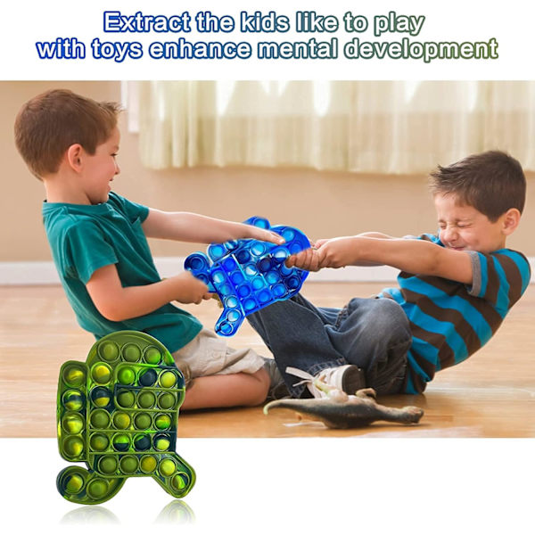 2 pakker Among in Us Push Pop Bubble Sensory Fidget Toys, Stress