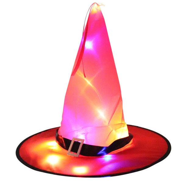 Halloween-hatt LED-lysande häxhatt Harry Potter magisk hatt Red