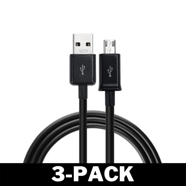 PS4 Sony Playstation 4 ladekabel til håndkontroller 1.8M Sort 3-Pack