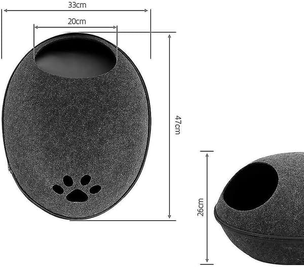 Felt Cat Cave Bed Detachable Foldable Zipper Top-FA-