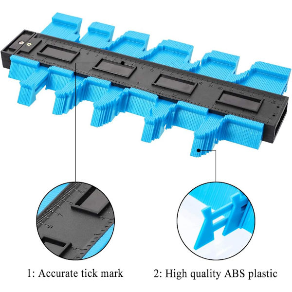 Konturmätare Låsbar profilkopiatormarkeringsverktyg 25 cm Oregelbundet instrument Konturduplicering Plastmätlinjal för kakelmätning Sunmostar