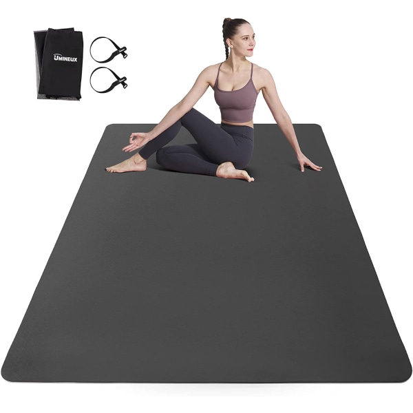 Ultrabred Yoga-matte for menn og kvinner, 1/4 tommer tykk, stor