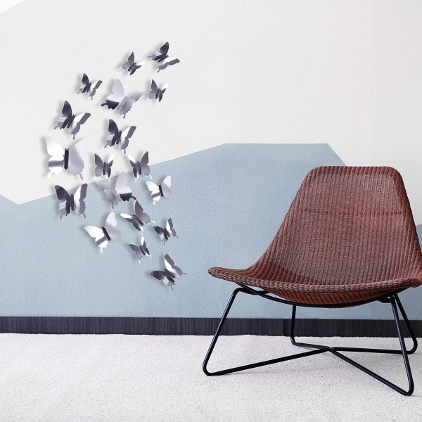 48 Pieces Diy Mirror Butterfly Combination 3D Butterfly Wall