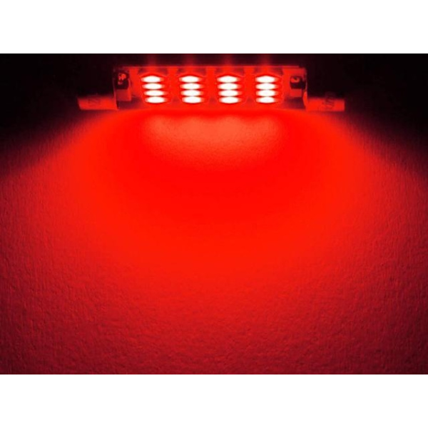 Spollamppu 39mm punainen 8-pakkaus Led 2835SMD C5W SV8.5-WELLNGS red