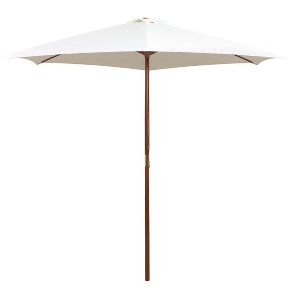 vidaXL Umbrellasol 270x270 cm puupylväs, kermanvalkoinen white 5260