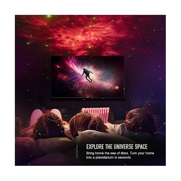 Stjerneprojektor Galaxy Nattlys - Astronaut Romprojektor, Stjernehimmel Taklampe Med Timer Fjernkontroll Black