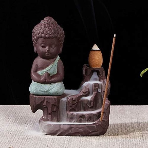 Sød Buddha røgelsesholder med 10 kegler Cool Backflow