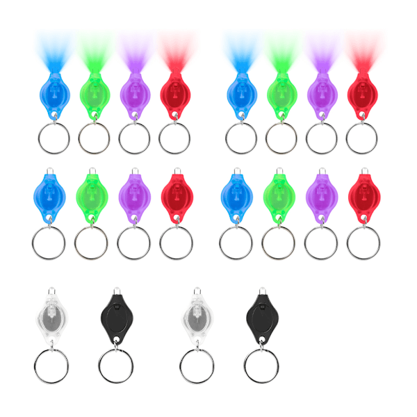 20 stk Mini Nøglering Mini LED Lommelygte Nøglering Lys Fakkel