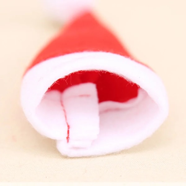 (10 st/förpackning) 12*6cm Mini julhatt för röd nyårsdekoration Handgjorda gör-det-själv-juldockorBarnpresent julfesttillbehör Red