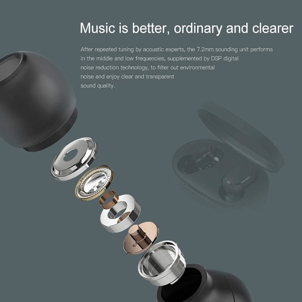 Xiaomi Mi True Wireless Earbuds Basic 2, Airdots 2 Bluetooth-kuulokkeet, langaton Bluetooth 5.0, magneettinen latauskotelo (globaali versio), musta