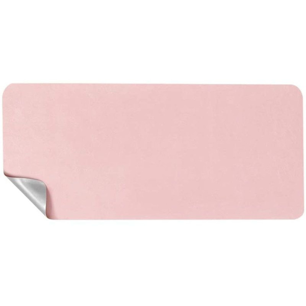 Skrivbordsunderlägg Dubbelsidig 80*40cm PU Bordsunderlag Rosa + Silver