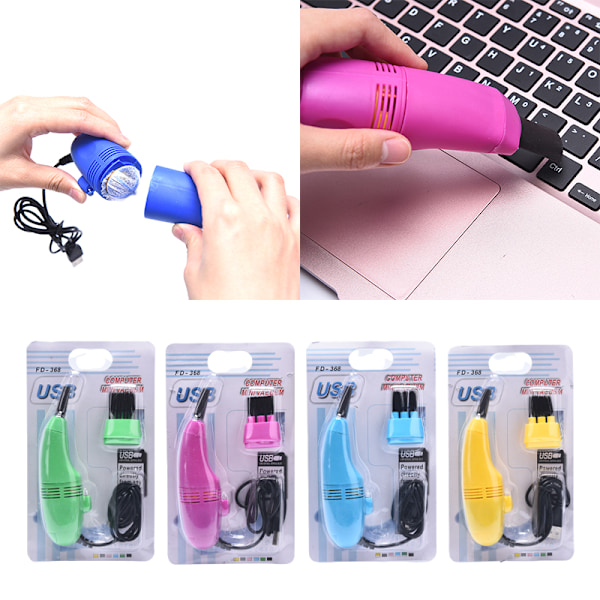 Mini Computer Støvsuger USB Tastaturrenser PC Bærbar Rengøringsbørste Black