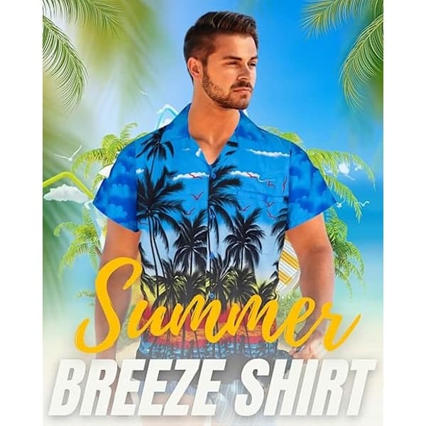 Ledig Hawaiiskjorta för män, sommarkostym för strandfest, 4XL-FA- 4XL