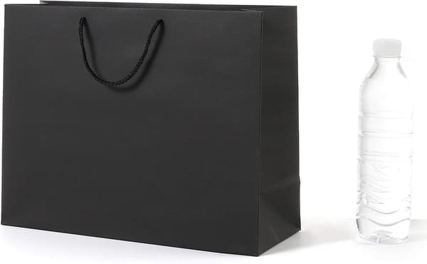 10-pack extra stora presentpåsar 40*28*12 cm svarta presentpåsar för män bröllopspresentpåsar svarta papperspåsar-FA-