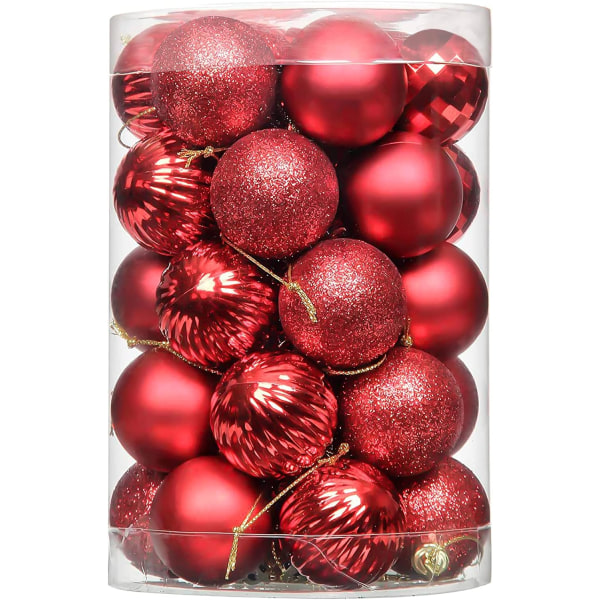 Christmas Ball Ornaments - 34 Pieces Shatterproof Plastic