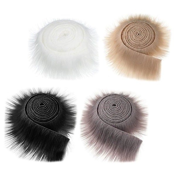 4 stk Kunstig Pelsbånd Tekstil Fluffy Pels Stoffer DIY Håndværk Fluffy Remser