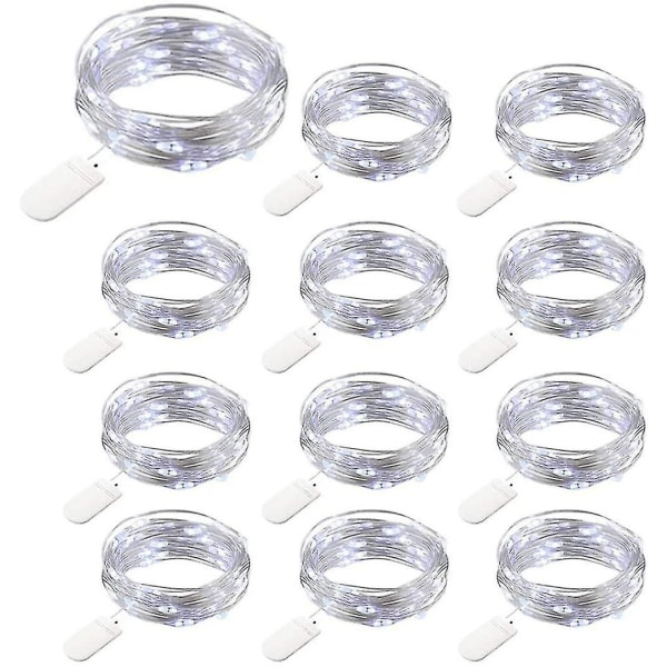 12-pack batteridrivna ljusslingor, 20 LED 2 m koppartråd