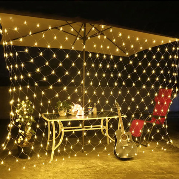 1,5MX1,5M Julgirlander LED-streng Julelys Fairy Xmas Party Have Bryllupsdekoration Gardinlys EU Plug 220V White