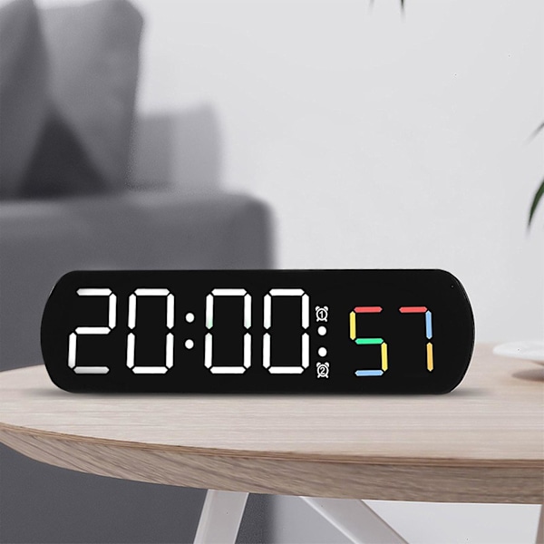 Multifunksjonell klokke Stue Veggklokke Hjem Sengdekorasjon Digital elektronisk klokke Stille klokke Temperatur og luftfuktighet Fargeskjermklokke