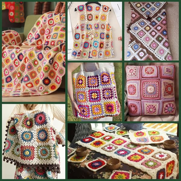 Firkantet blokbræt, hækletilbehør, træhæklebræt, Granny Square blokbræt-FA8-