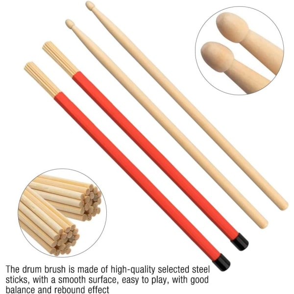 Trumstock Set, 2 par trumstockar med infällbar trumtråd B