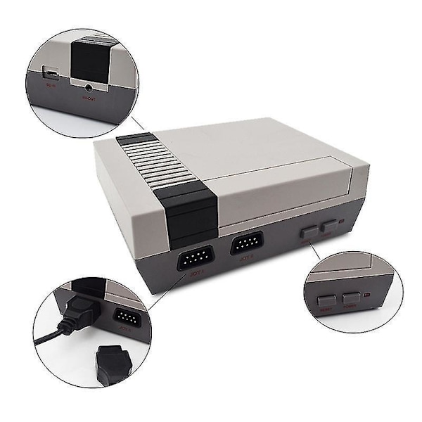 Retro Spillekonsol, Klassisk Mini Retro Spillekonsol med Indbyggede 620 TV-Spil, Dobbelt Kontroller Gam