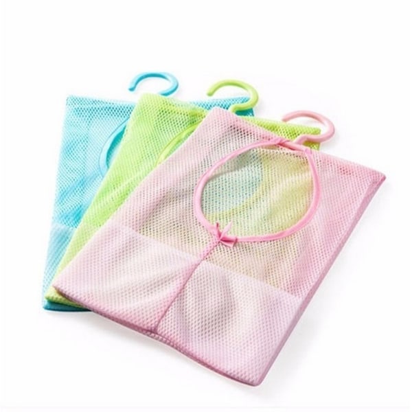 2 stk. Opbevaringstøjsklemme Mesh Pocket Organizer ROSA Pink