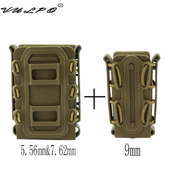 VULPO Taktisk 5,56 mm & 7,62 mm magasinpåse 9 mm pistol Molle Mag-påse Soft Shell Mag-påse 9mm 5.56 7.62 DE