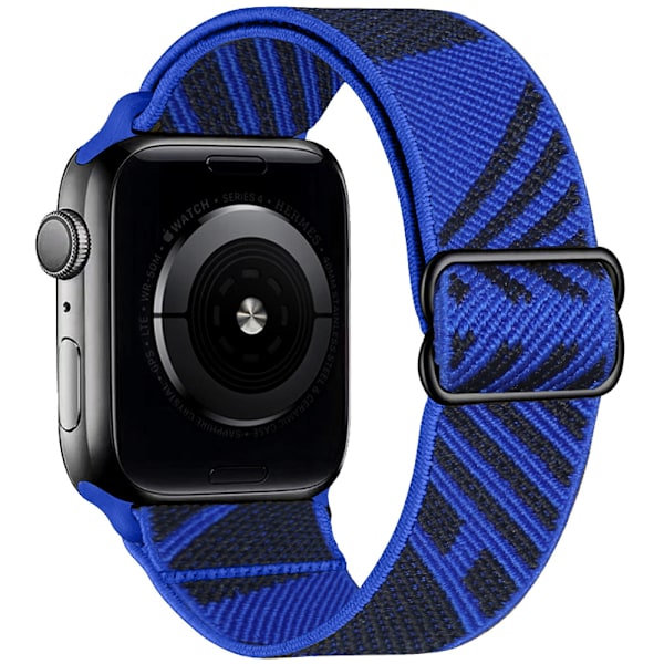 iwatch7new elastisk nylon justerbar elastisk vävd äppelrem black blue