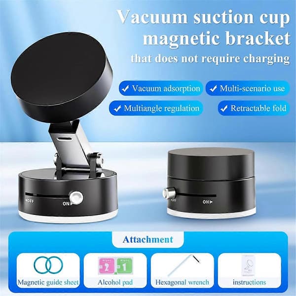 Magnetic Vacuum Suction Cup Phone Holder, Magnetic Multifunctional Holder, Foldable and Extendable Magn-FA-