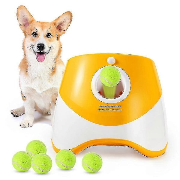 Automatisk Ballkaster for Hunder med 9 Baller, Slitesterk Ballkastermaskin for Små og Mellomstore Hunder - WELLNGS