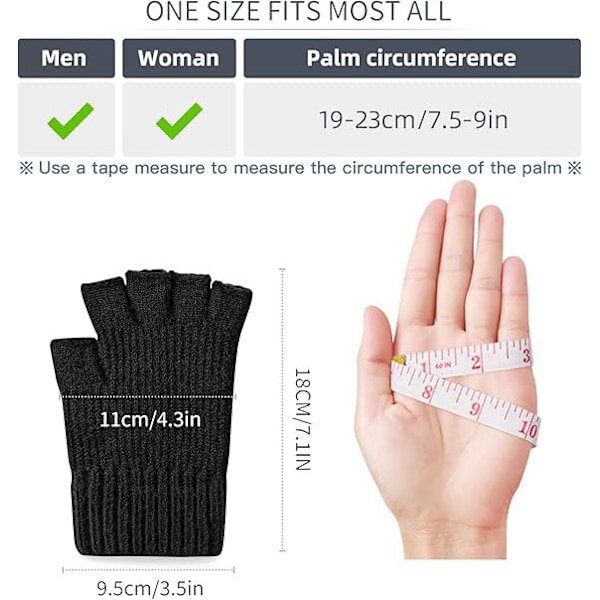 KCVV Handsker - Vinterhandsker - Touchscreen Handsker - Fem-fingers Handsker - Varme - 16 cm - Unisex Handsker - Bløde mod huden - Sorte