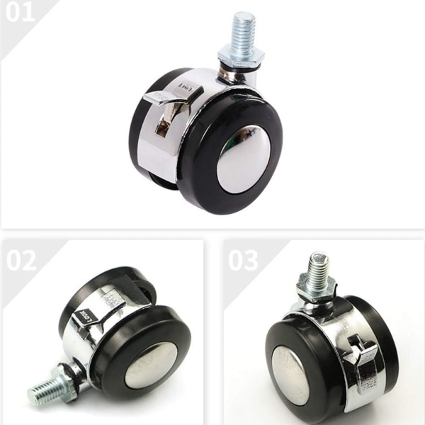 4 stk. Universal Swivel Caster Wheel, Alloy Furniture Wheel med B