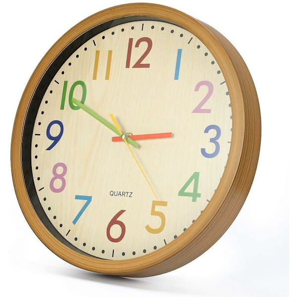 Barneklokke 12 tommer/30 cm barneklokke med stille bevegelse